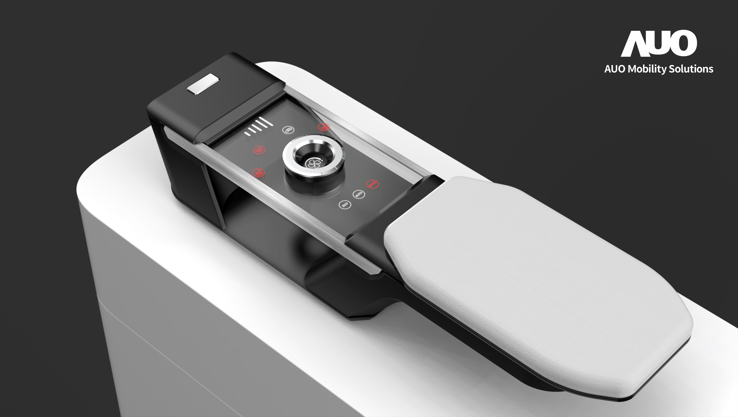 hth·华体智慧行动全新发表INVISY隐形科技系列，CrystalSense Console以最简约的机构设计，提供直觉控制的主动触觉回馈与压力感测，并且动态呈现、仅在需要时显示，打造未来座舱的极致互动体验。