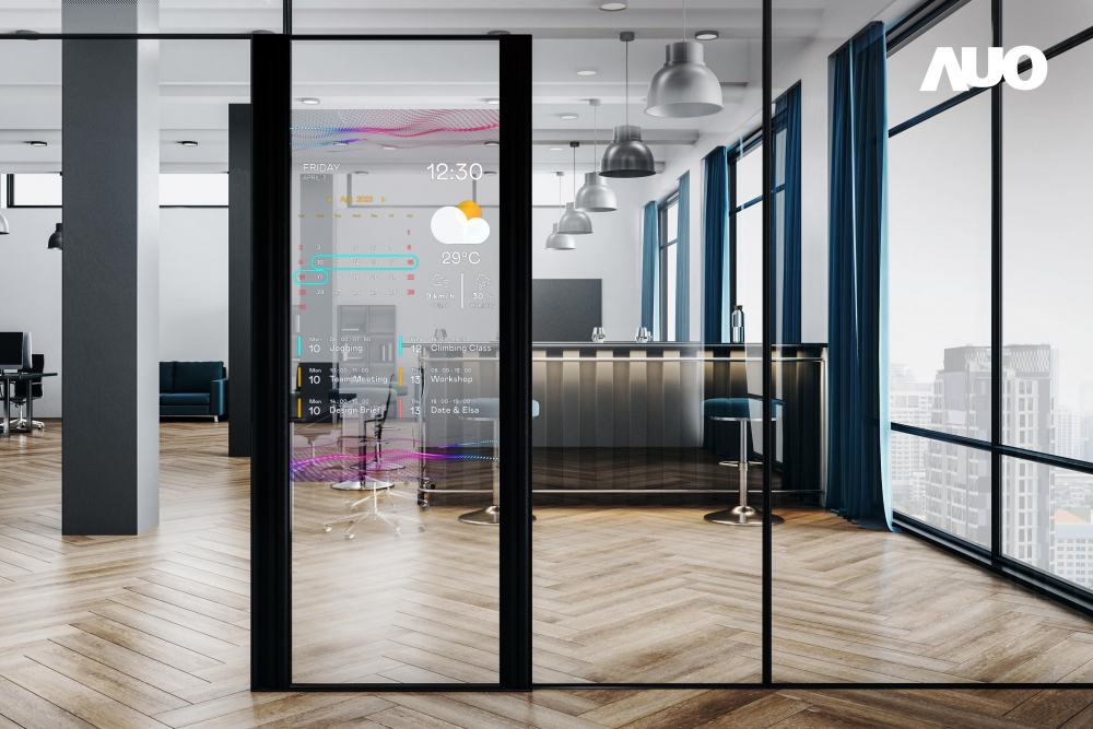 60吋Micro LED透明窗屏显示器，可依需求调整并延伸应用于不同场域，包括汽车侧窗或家庭玄关、智慧橱窗、商业展示等面向，提供丰富的信息娱乐内容