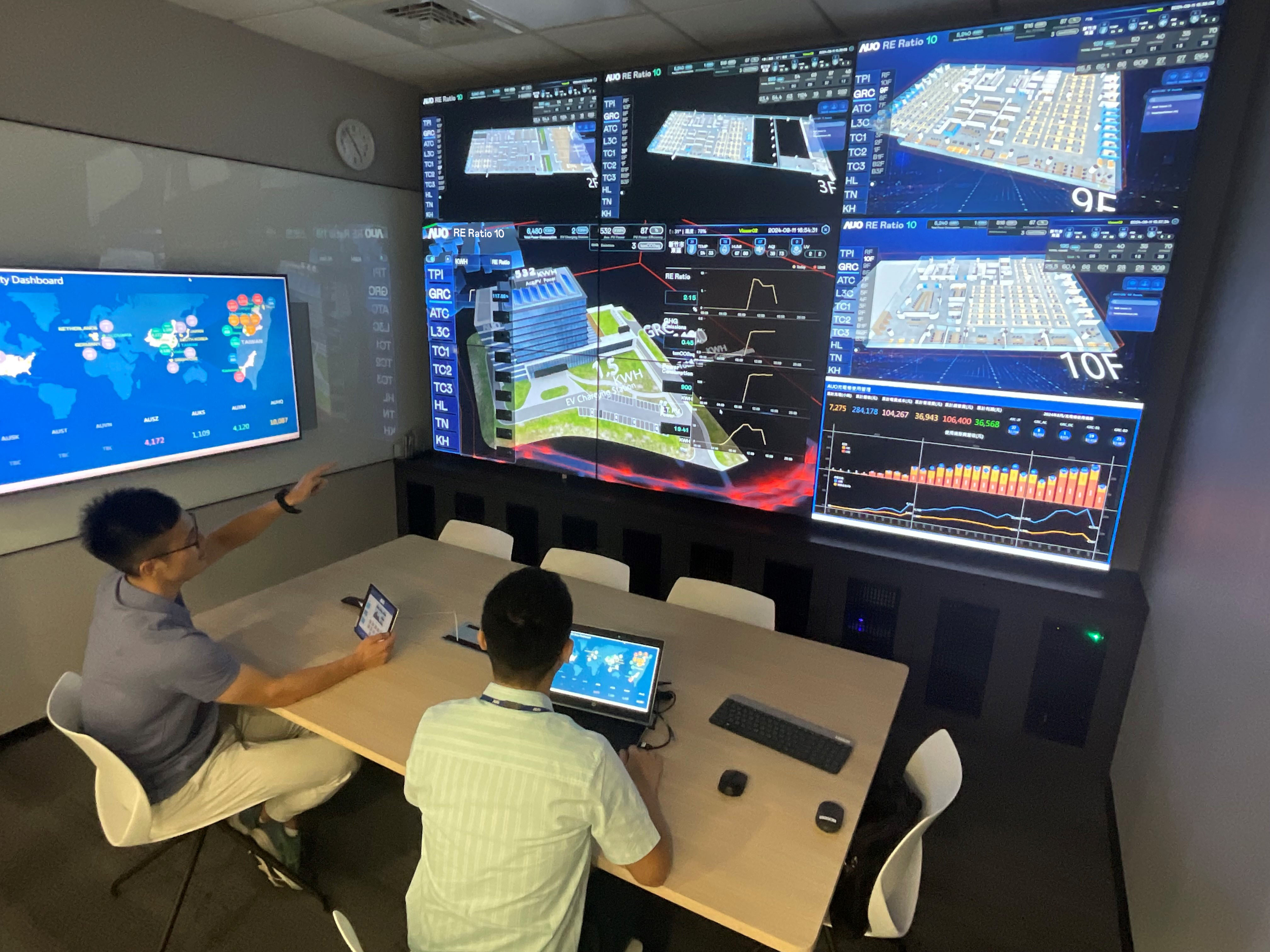 hth·华体透过子公司hth·华体宇沛之多任务智能楼宇系统，实时监控空调、照明、绿电的运作情形，提升用电管理效能，进行用电优化与耗能设备汰换等节能减碳措施